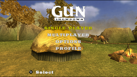 Gun Showdown title screen for PSP